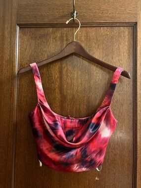 Pink Satin Cowl Neck Bustier Corset Top